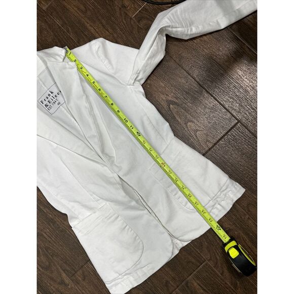 Frank‎ & Eileen Dublin Open Tailored Blazer Italian Performance Denim White XXS - Picture 14 of 16